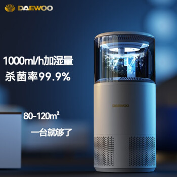 大宇（DAEWOO）无雾加湿器卧室空气净化婴儿大容量家用除菌落地式冷热蒸发办公室客厅大面积增湿智能杀菌款	